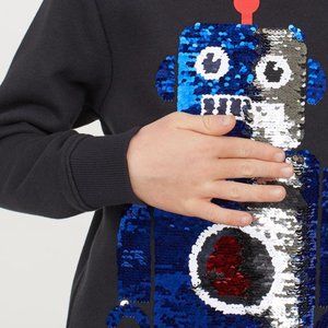 Holiday Sweatshirt with Reversible Sequin Robot